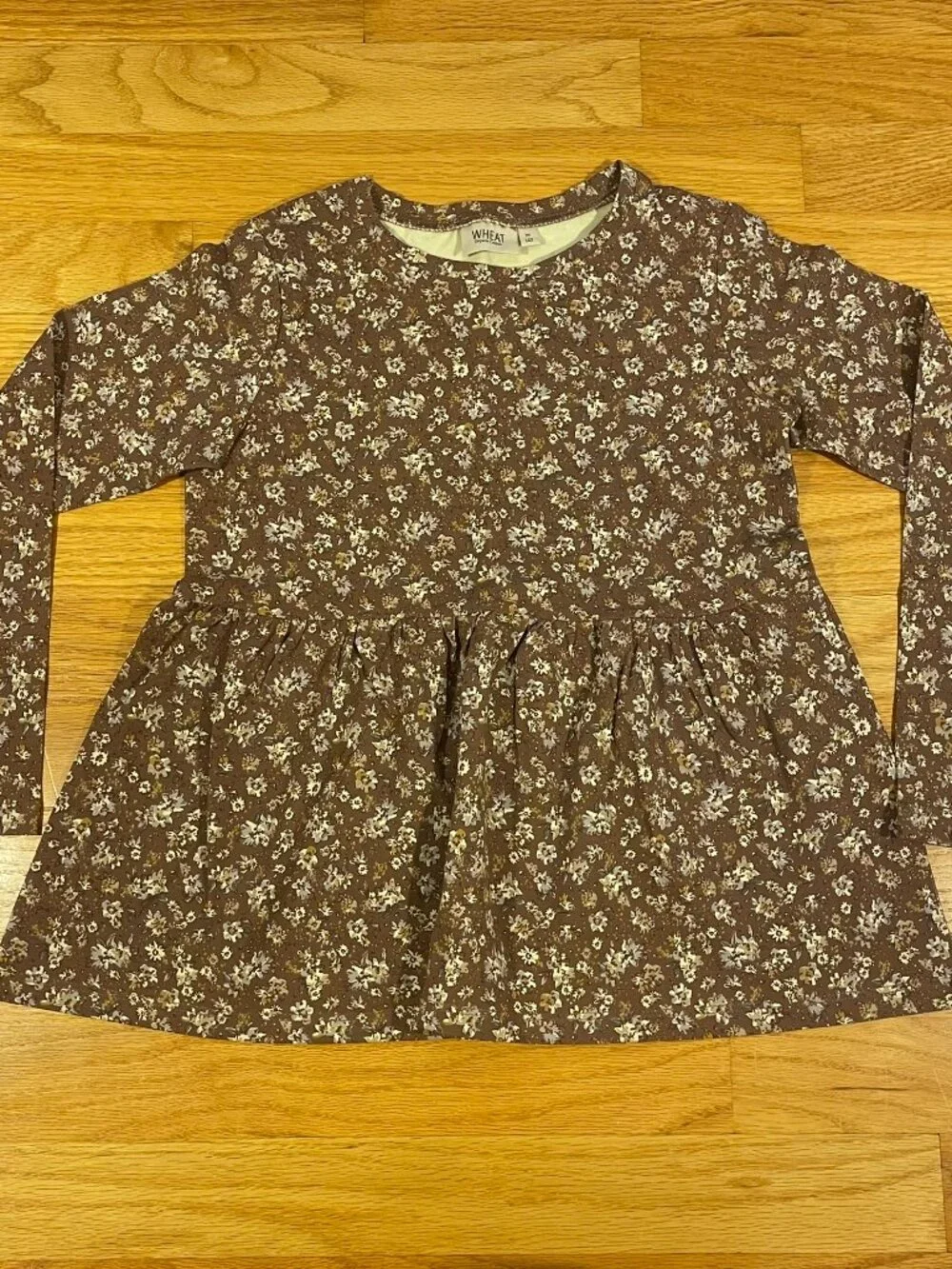 Wheat Organic Cotton Peplum Top & Pants | Size 7Y